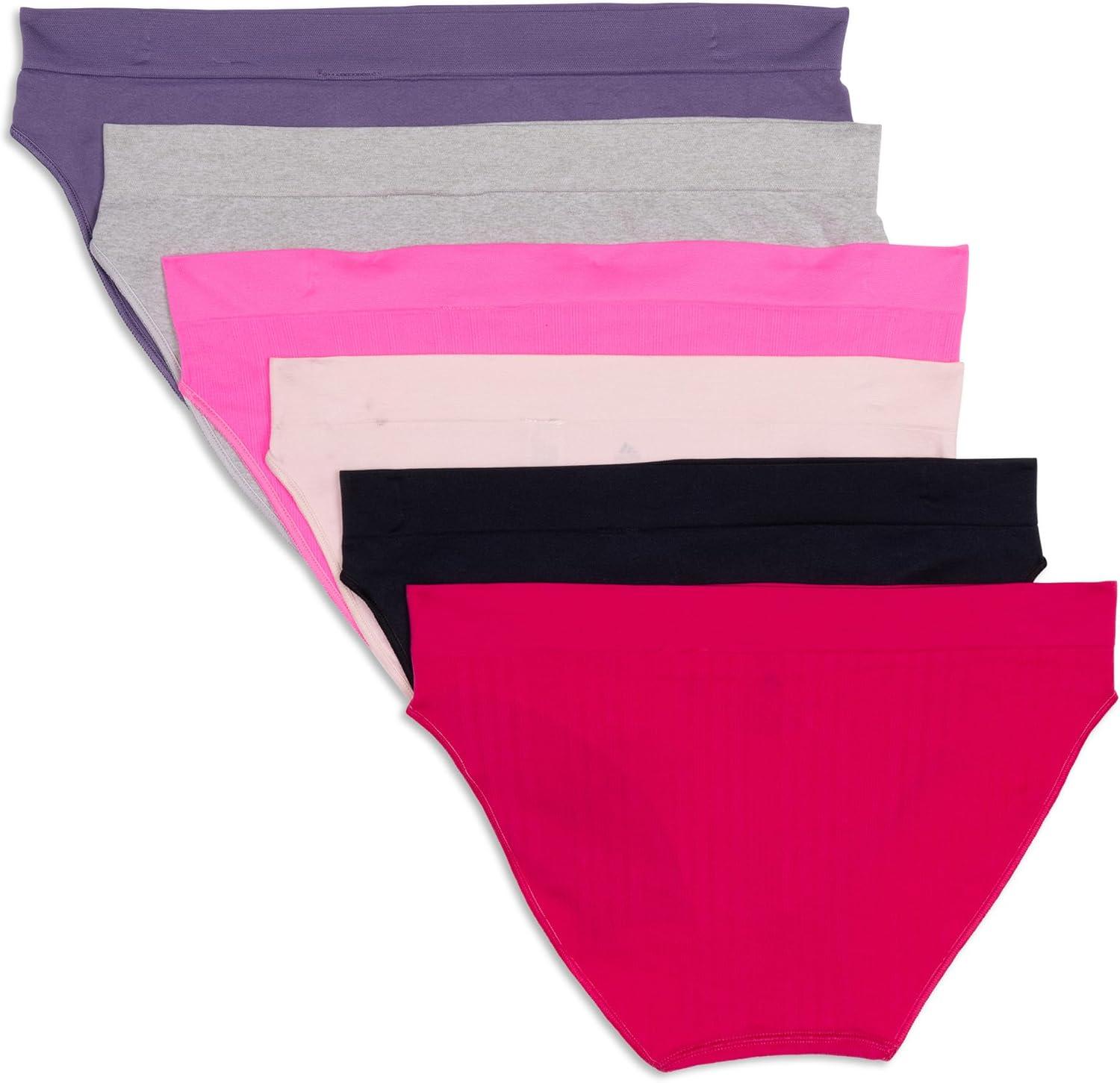 imageadidas womens Seamless Bikini Underwear MultipackReal Magenta RibbedBlackPeach WhipLucid Pink RibbedHeather GreyShadow Violet