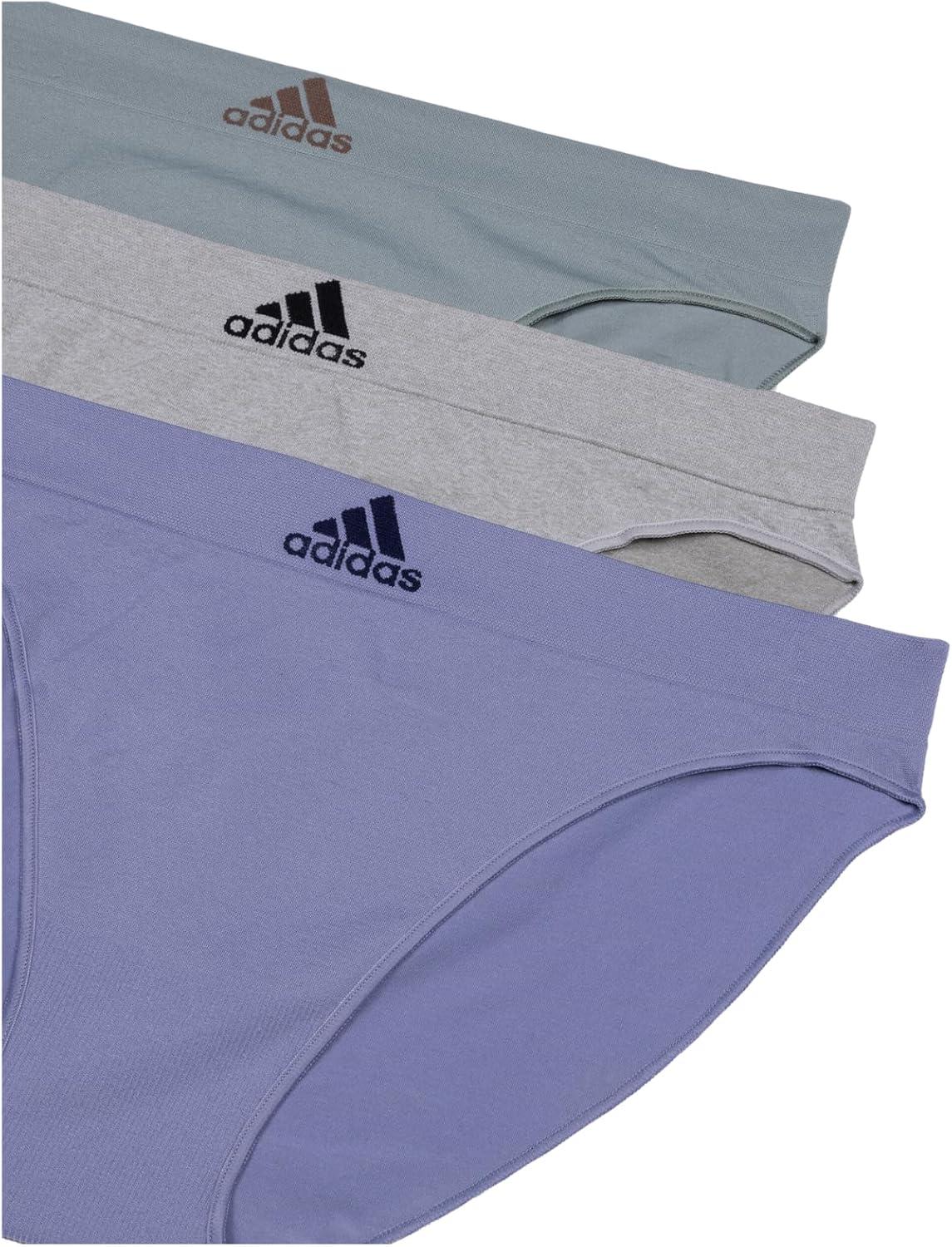imageadidas womens Seamless Bikini Underwear MultipackSilver VioletHeather GreySilver Green