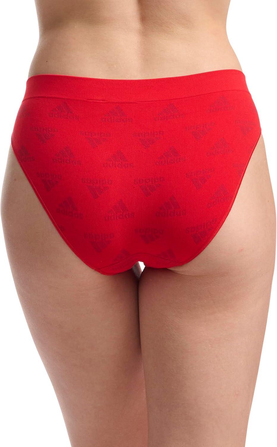 imageadidas womens Seamless Bikini Underwear MultipackVivid Red Logo WhiteNight Indigo