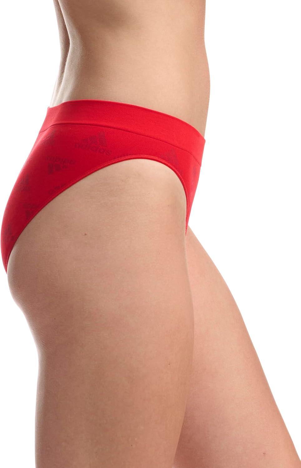 imageadidas womens Seamless Bikini Underwear MultipackVivid Red Logo WhiteNight Indigo