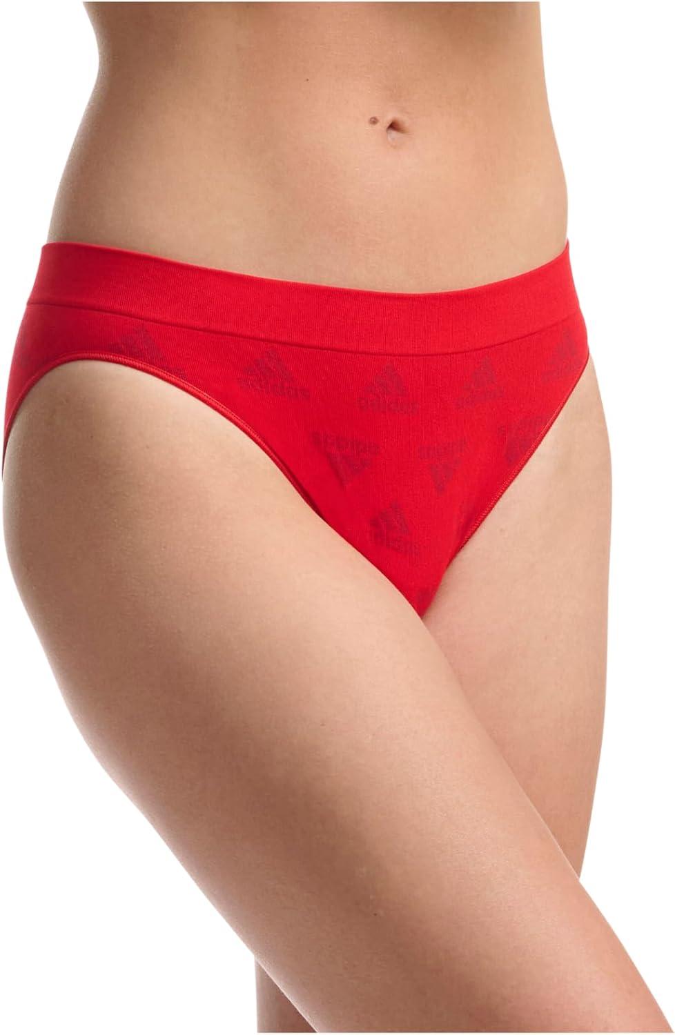 imageadidas womens Seamless Bikini Underwear MultipackVivid Red W Logo JacqWhiteNight Indigo