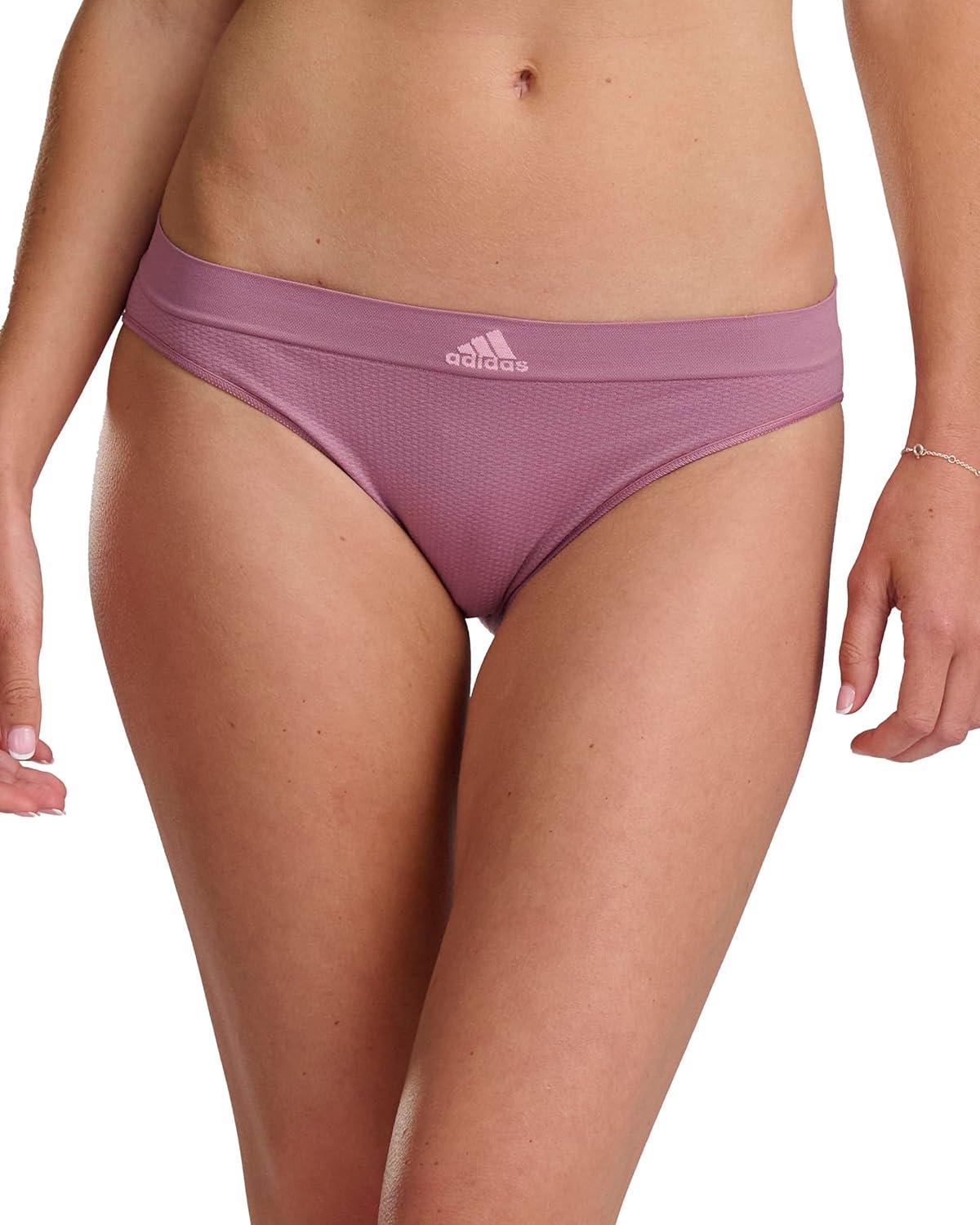 imageadidas womens Seamless Bikini Underwear MultipackWonder Orchid FishnetWhiteWonder Mauve