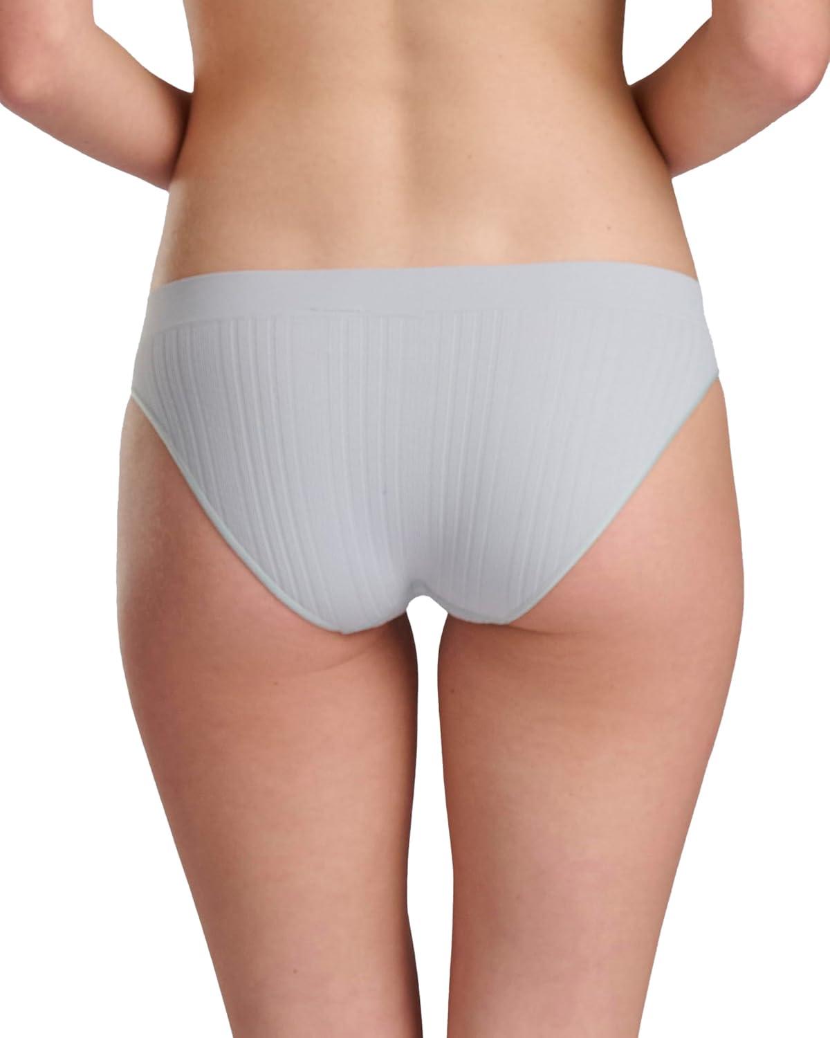 imageadidas womens Seamless Bikini Underwear MultipackWonder Silver RibbedWhiteWonder Beige Ribbed