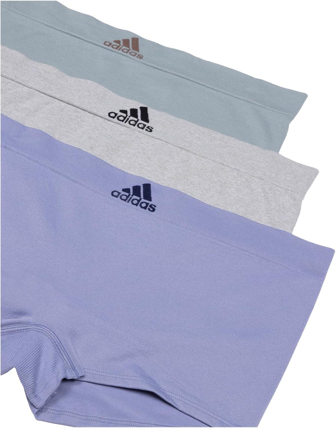 imageadidas womens Seamless Boyshort Underwear MultipackPink HeatherBlackHeather Grey