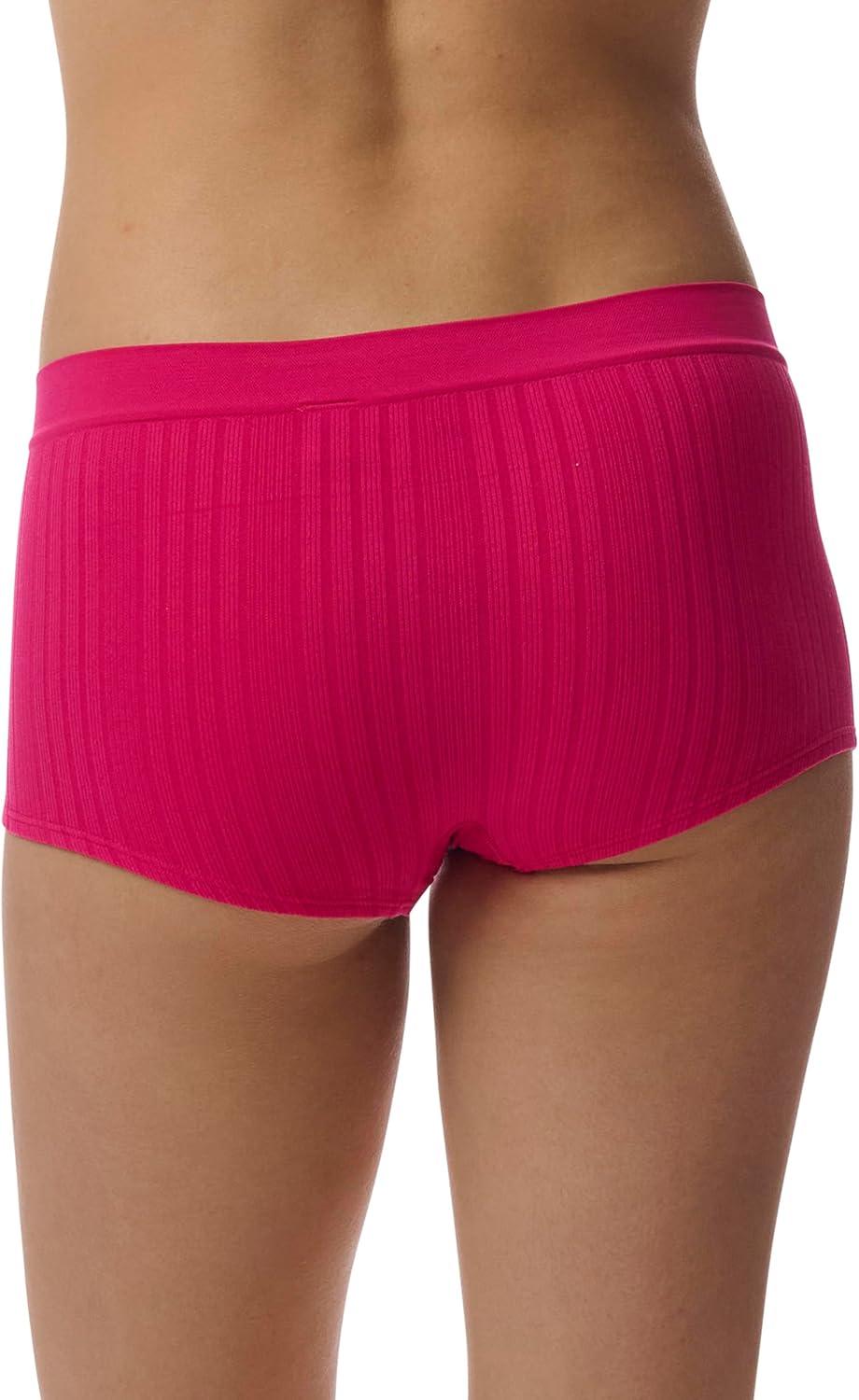 imageadidas womens Seamless Boyshort Underwear MultipackReal Magenta RibbedBlackPeach WhipLucid Pink RibbedHeather GreyShadow Violet