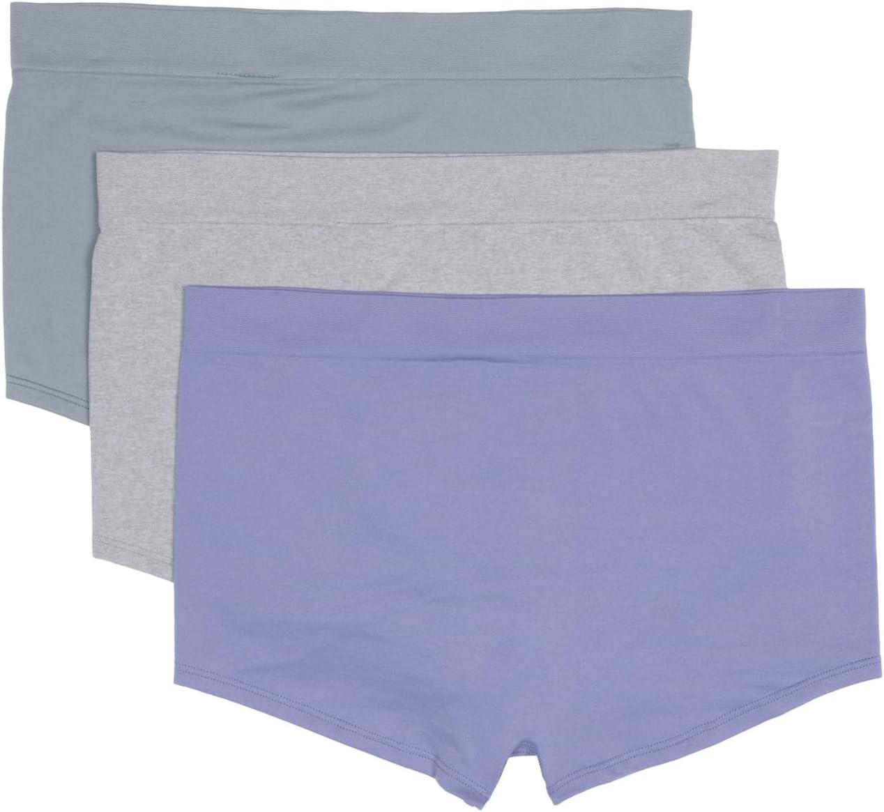 imageadidas womens Seamless Boyshort Underwear MultipackSilver VioletHeather GreySilver Green