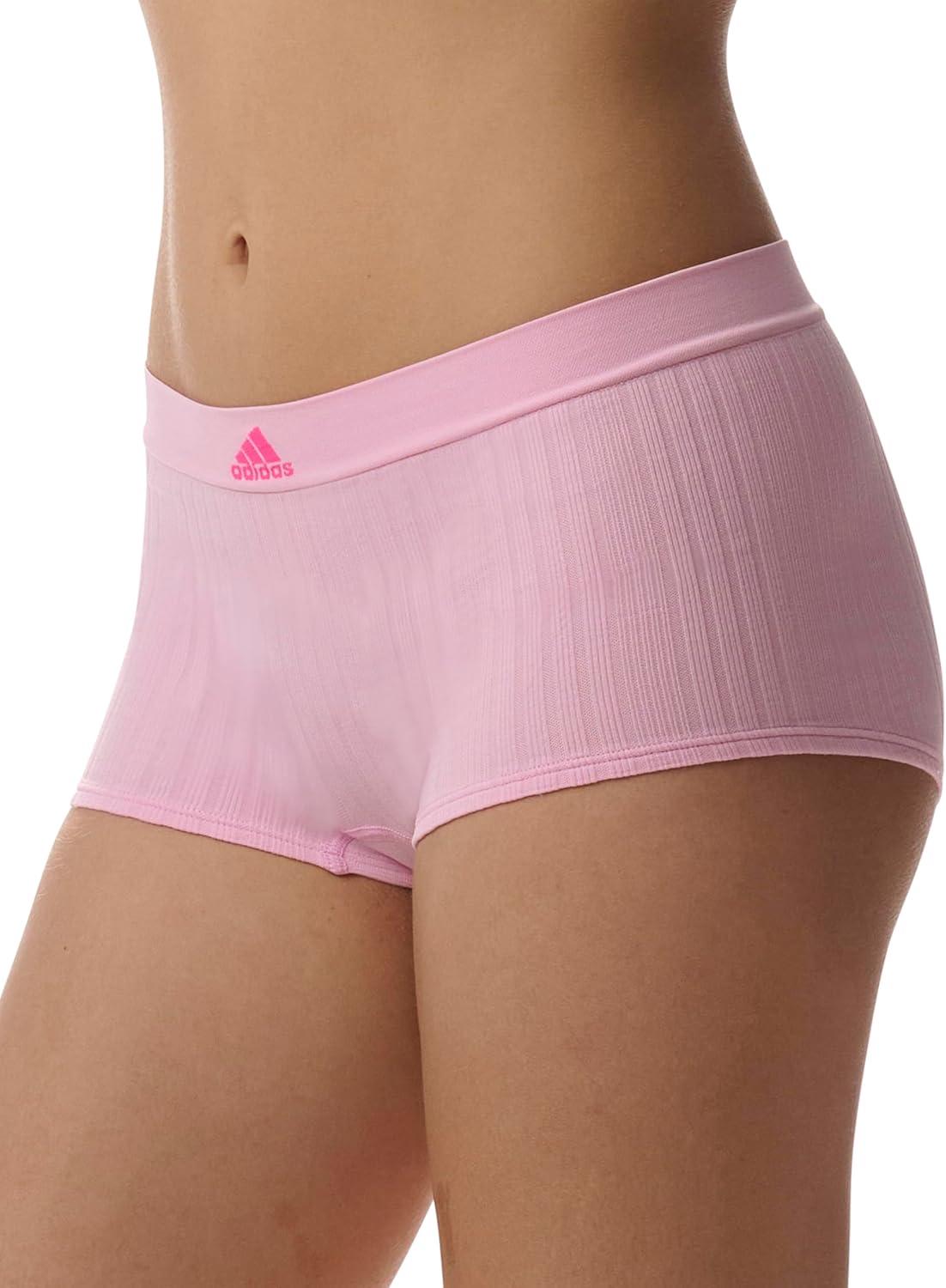 imageadidas womens Seamless Boyshort Underwear MultipackWonder Pink RibbedWhiteViolet Tone