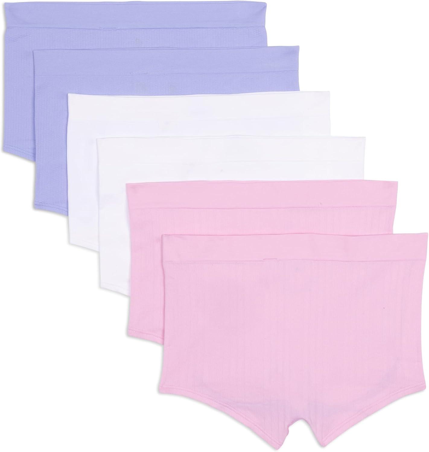 imageadidas womens Seamless Boyshort Underwear MultipackWonder Pink RibbedWhiteViolet Tone