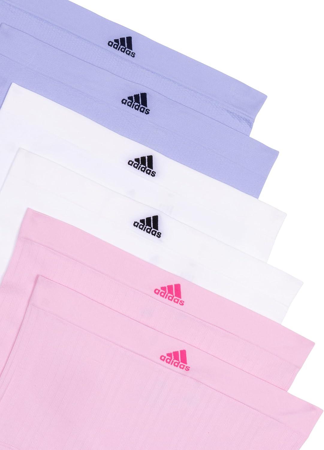 imageadidas womens Seamless Boyshort Underwear MultipackWonder Pink RibbedWhiteViolet Tone