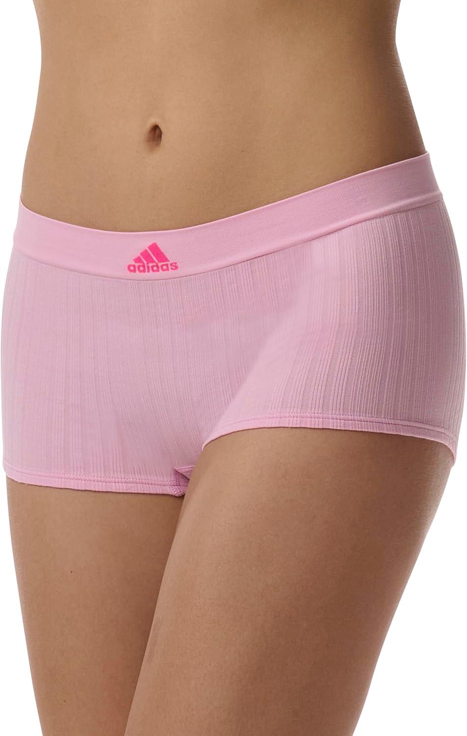 imageadidas womens Seamless Boyshort Underwear MultipackWonder Pink RibbedWhiteViolet Tone