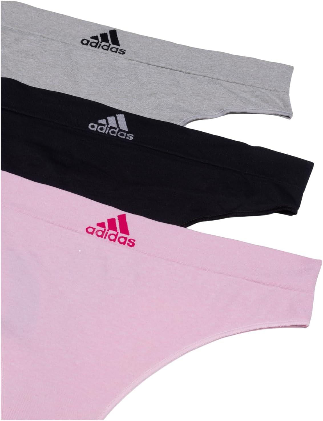 imageadidas womens Seamless Thong Underwear 3packPink HeatherBlackHeather Grey