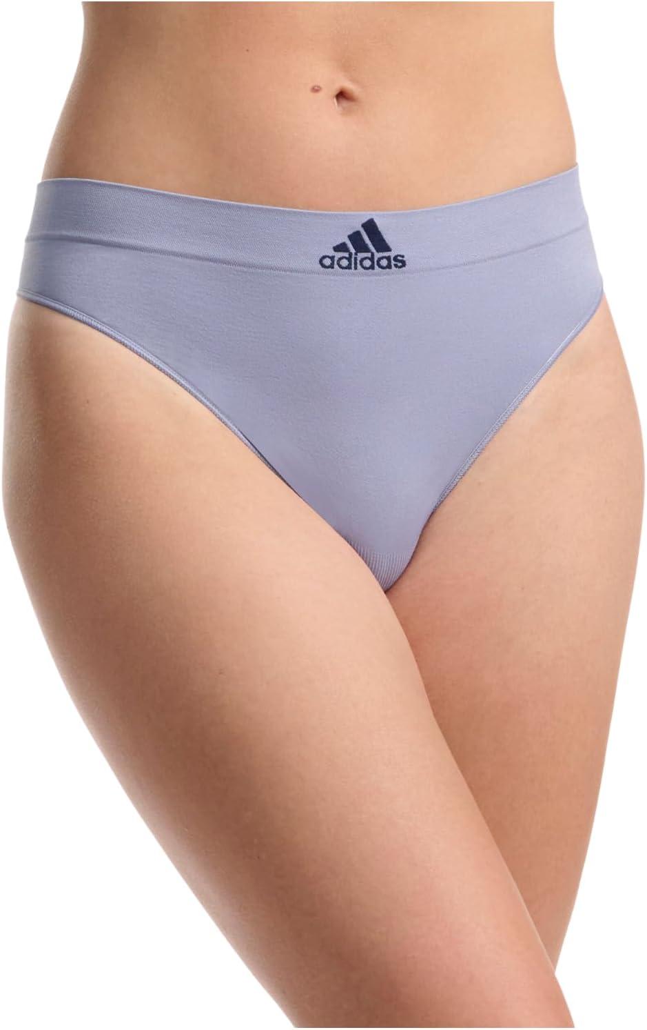 imageadidas womens Seamless Thong Underwear 3packSilver VioletHeather GreySilver Green