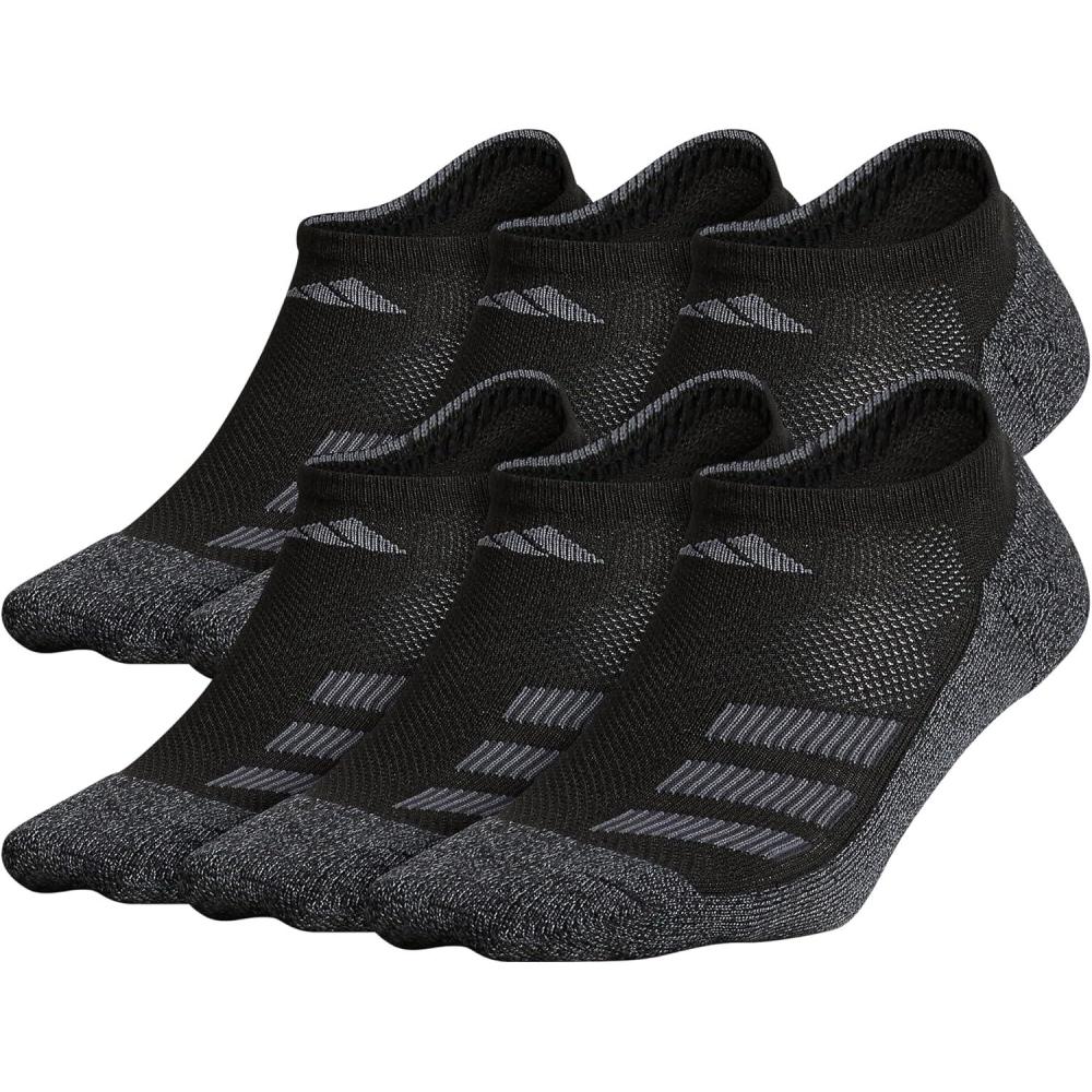 imageadidas Unisex Kids No Show Socks for Boys and Girls 6Pack Athletic Cushioned Low Profile Below AnkleBlackOnix GreyNight GreyStripe