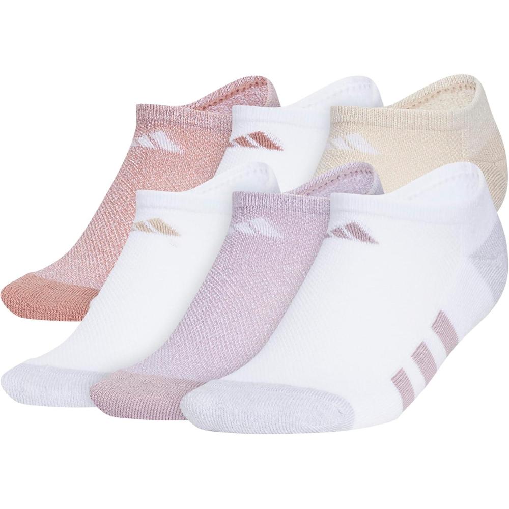 imageadidas Unisex Kids No Show Socks for Boys and Girls 6Pack Athletic Cushioned Low Profile Below AnkleWarm Clay PinkWonder BeigePreloved Fig PurpleGirls