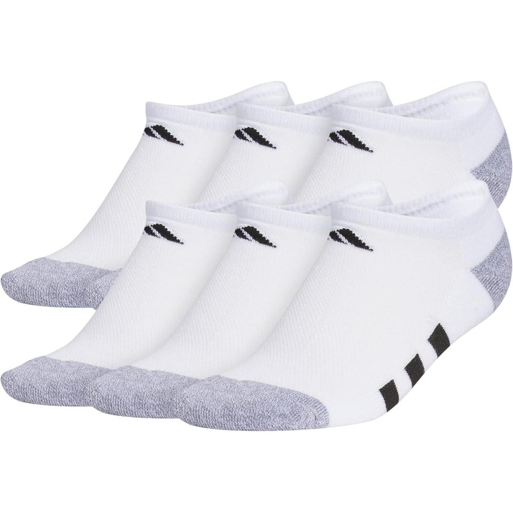 imageadidas Unisex Kids No Show Socks for Boys and Girls 6Pack Athletic Cushioned Low Profile Below AnkleWhiteGreyBlack