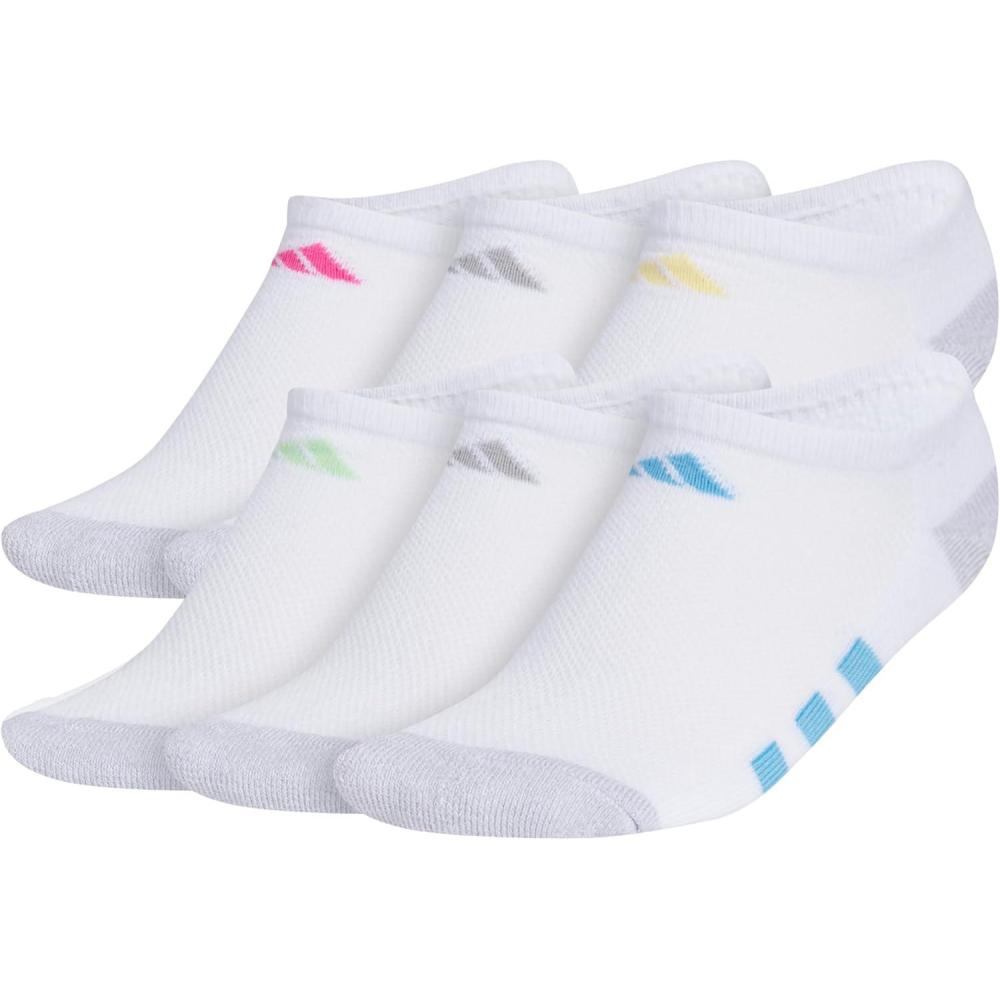 imageadidas Unisex Kids No Show Socks for Boys and Girls 6Pack Athletic Cushioned Low Profile Below AnkleWhiteWhiteclear Onix GreyPulse Magenta PinkGirls