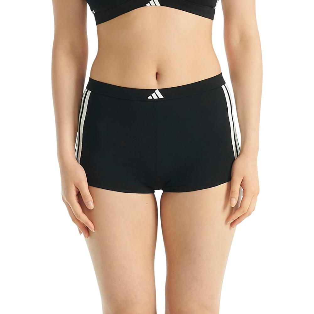 imageadidas womens 3 Stripes Active Essentials Cotton Shortie UnderwearBlack