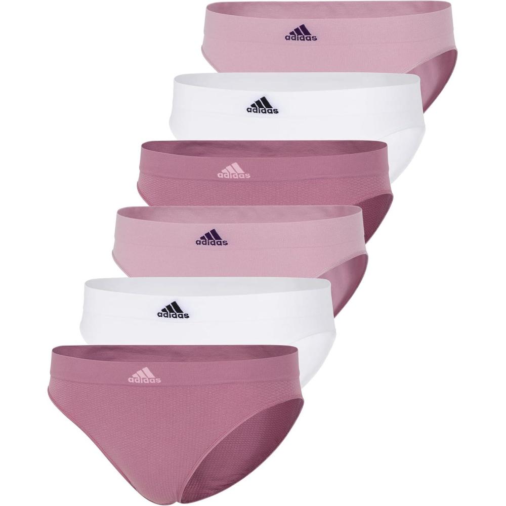 imageadidas womens Seamless Bikini Underwear MultipackWonder Orchid FishnetWhiteWonder Mauve