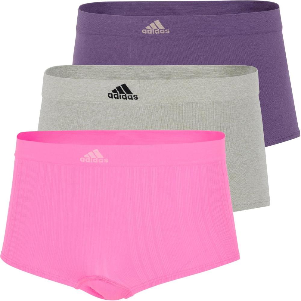 imageadidas womens Seamless Boyshort Underwear MultipackBlue Dawn ScallopHeather GreyLinen Green