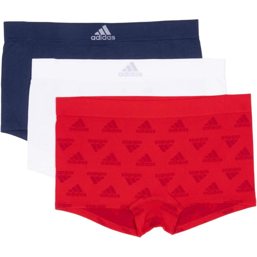 imageadidas womens Seamless Boyshort Underwear MultipackPulse Blue JacqHeather GreyWhite