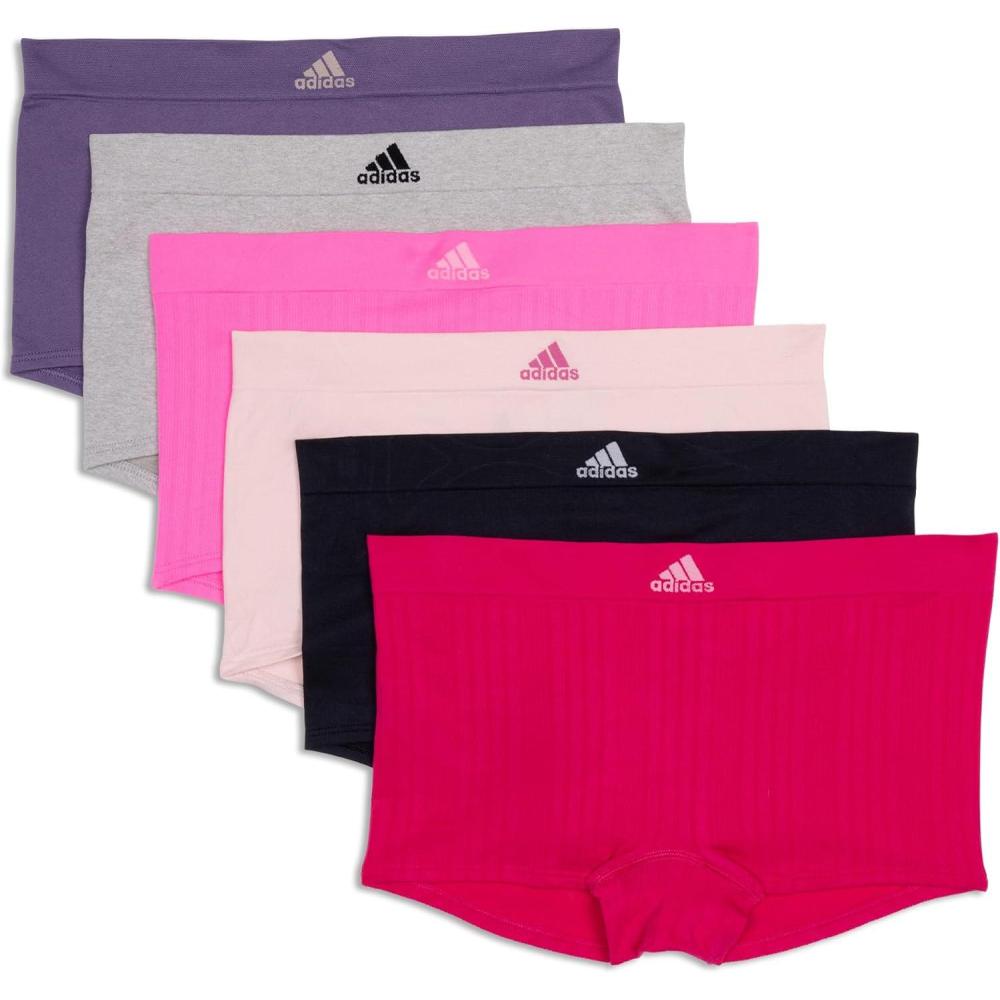 imageadidas womens Seamless Boyshort Underwear MultipackWonder Orchid FishnetWhiteWonder Mauve