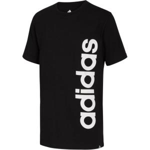 adidas Boys Short Sleeve Linear Logo T-Shirt(Black Core)