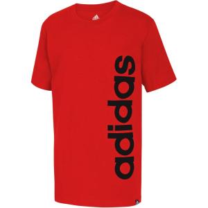 adidas Boys Short Sleeve Linear Logo T-Shirt(Red Core)