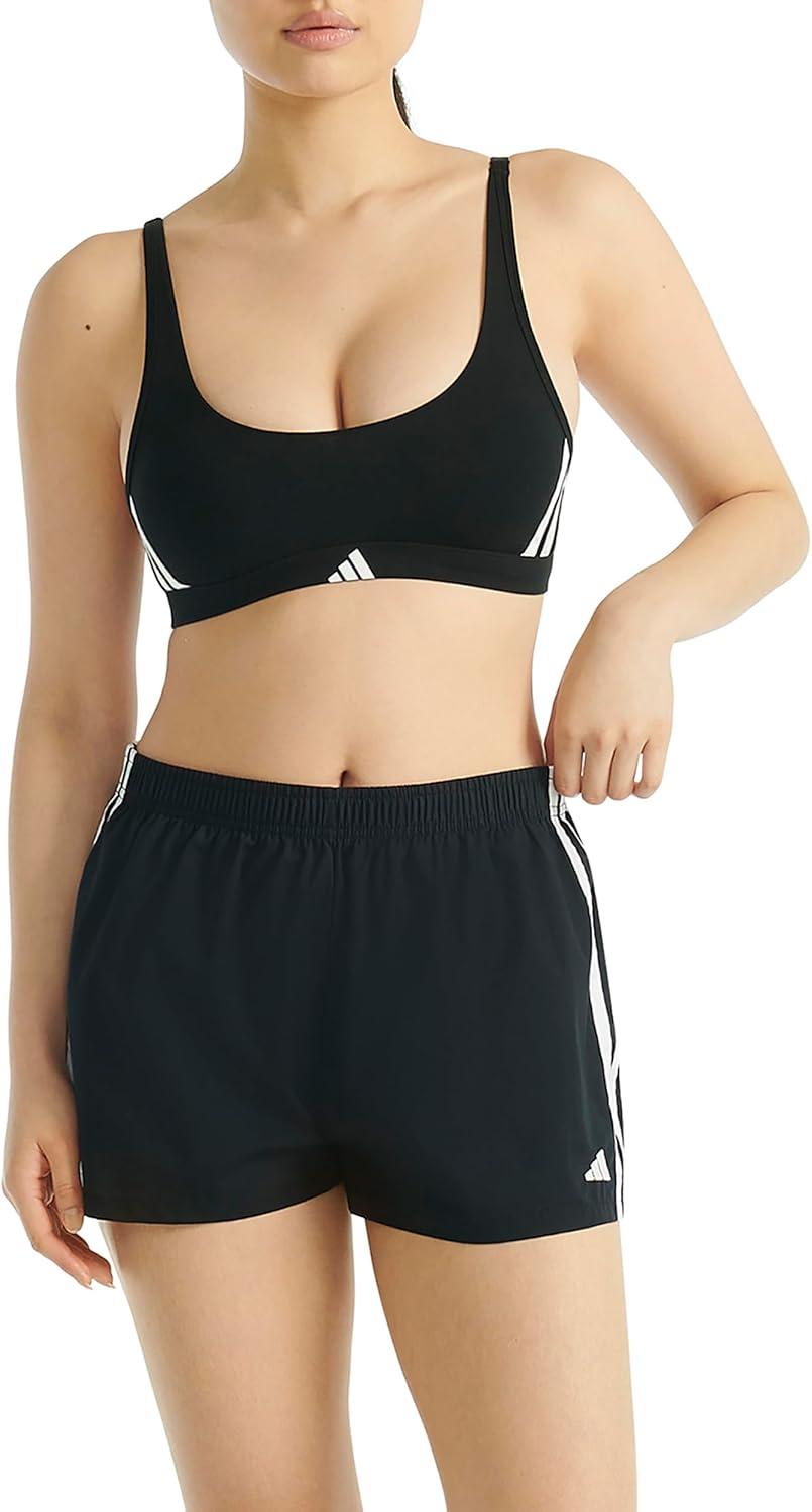 imageAdidas Womens 3 Stripes Active Essentials Cotton Boxer Short BottomBlack