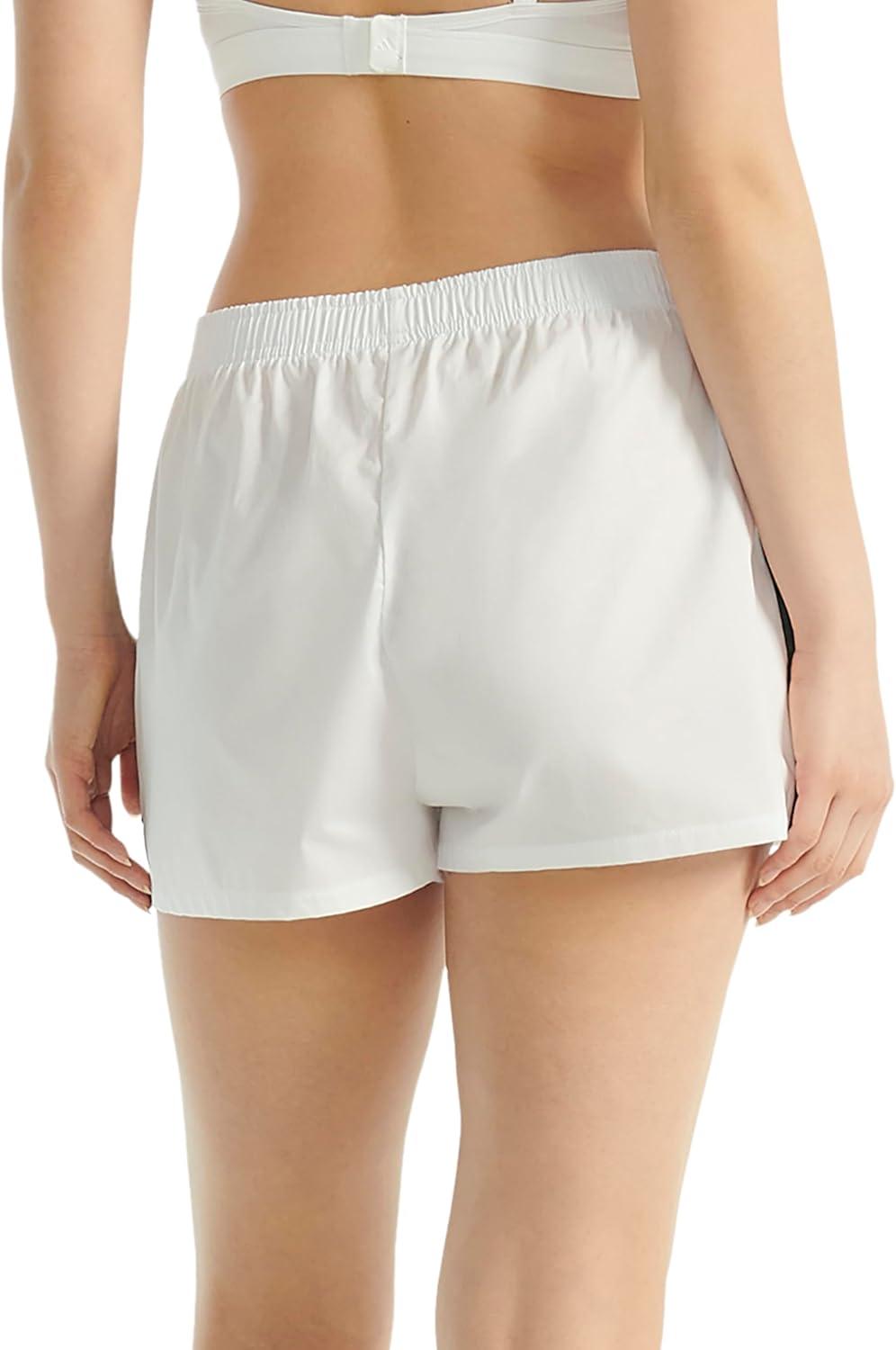 imageAdidas Womens 3 Stripes Active Essentials Cotton Boxer Short BottomWhite