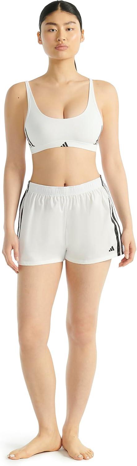 imageAdidas Womens 3 Stripes Active Essentials Cotton Boxer Short BottomWhite