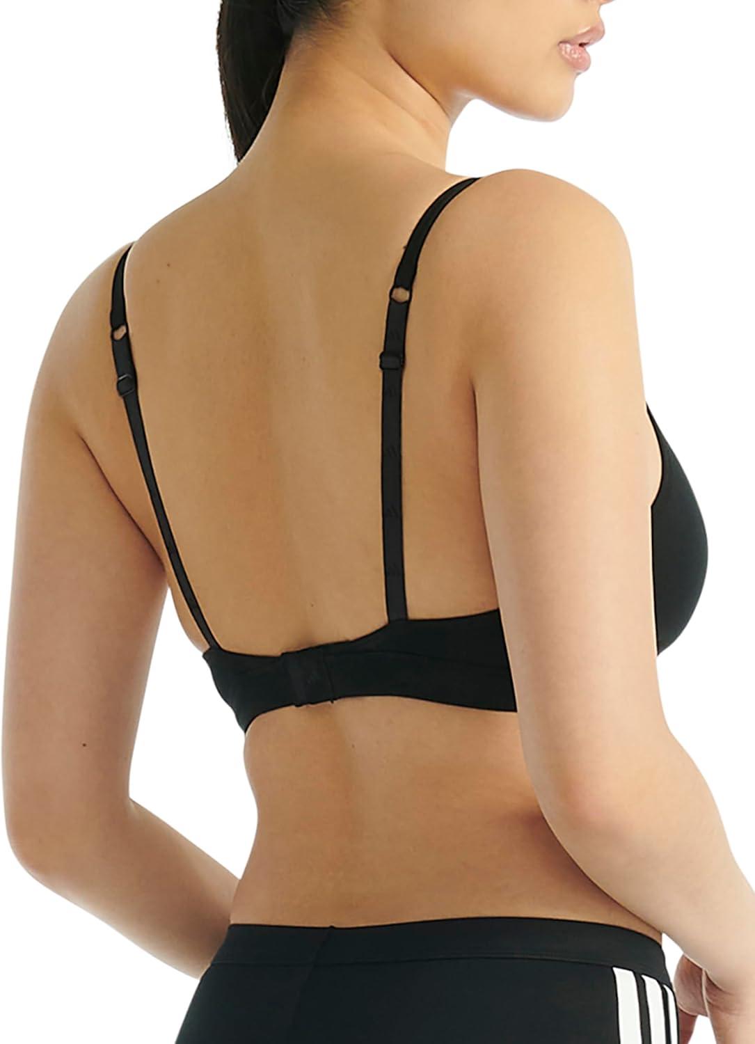 imageAdidas Womens 3 Stripes Active Essentials Cotton Triangle Wrap BraletteBlack