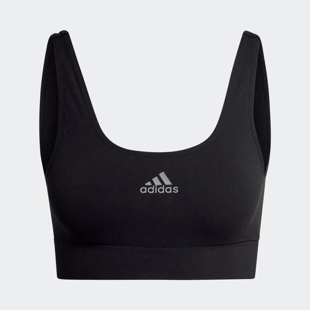 imageAdidas Womens Micro 720 Seamless Scoop Lounge Bra with Removable CookiesBlack