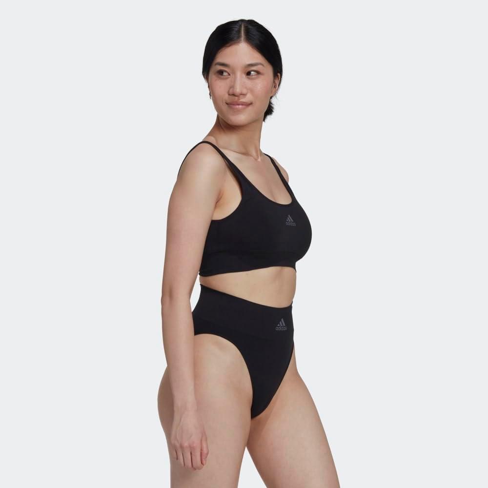 imageAdidas Womens Micro 720 Seamless Scoop Lounge Bra with Removable CookiesBlack