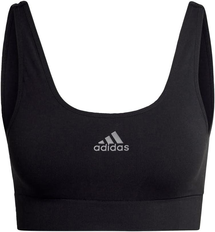 imageAdidas Womens Micro 720 Seamless Scoop Lounge Bra with Removable CookiesBlack
