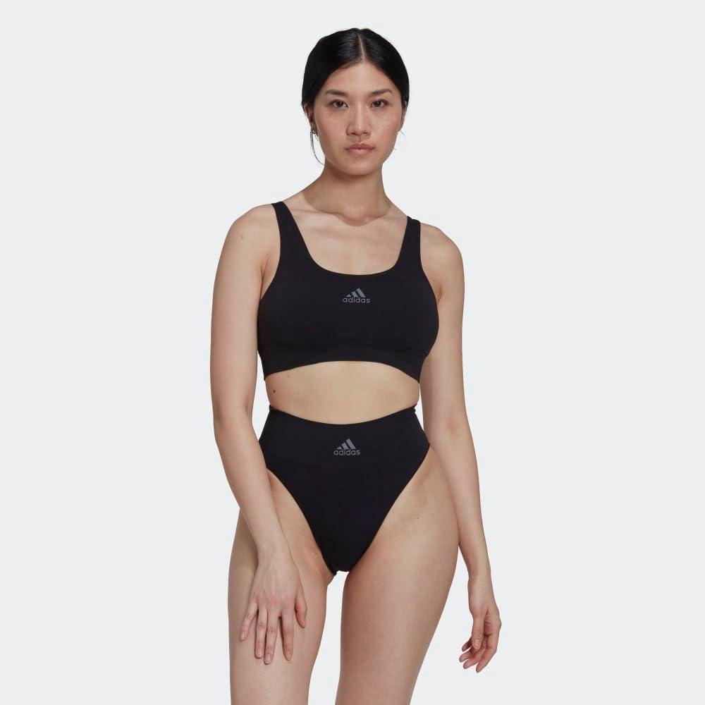 imageAdidas Womens Micro 720 Seamless Scoop Lounge Bra with Removable CookiesBlack
