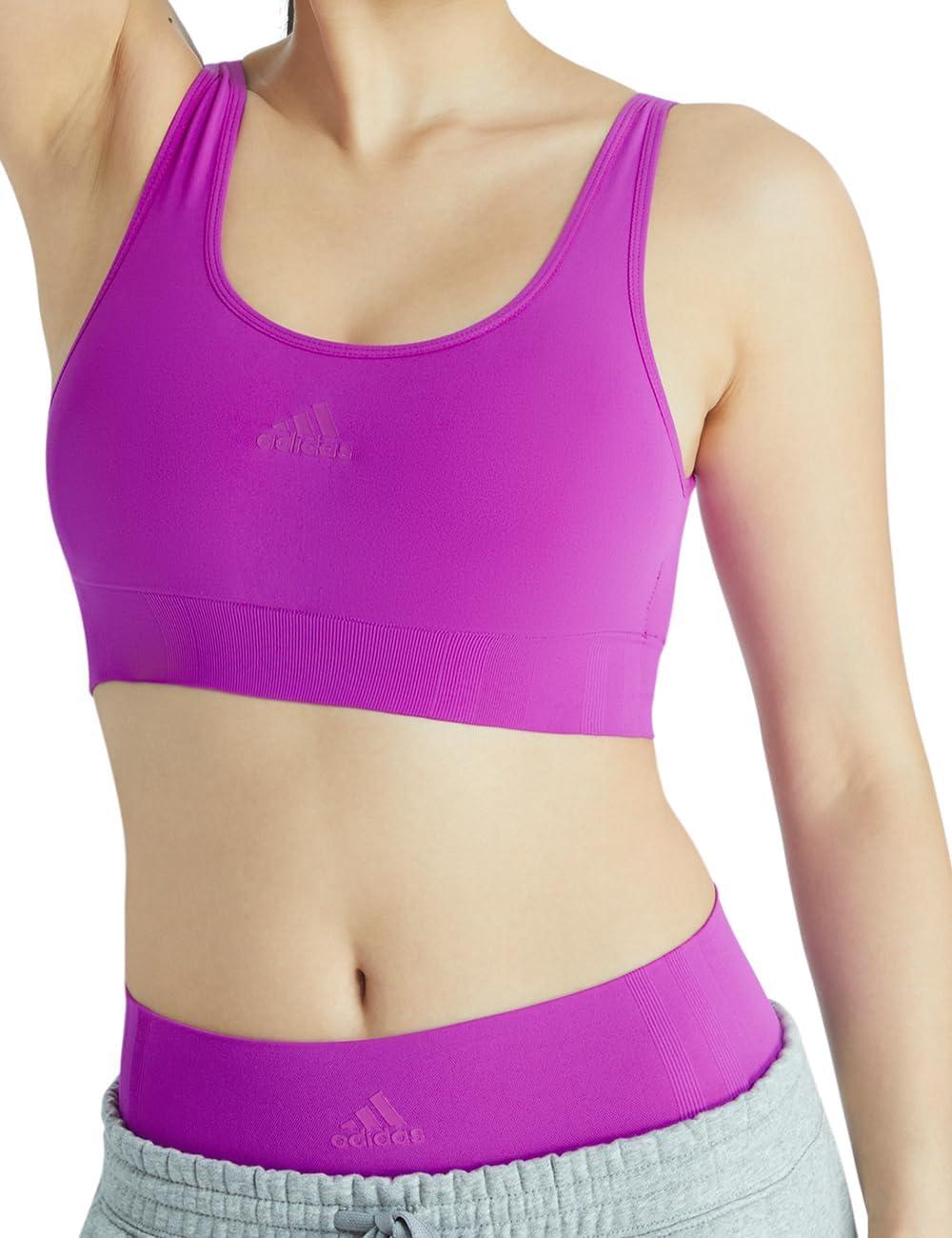 imageAdidas Womens Micro 720 Seamless Scoop Lounge Bra with Removable CookiesLilac