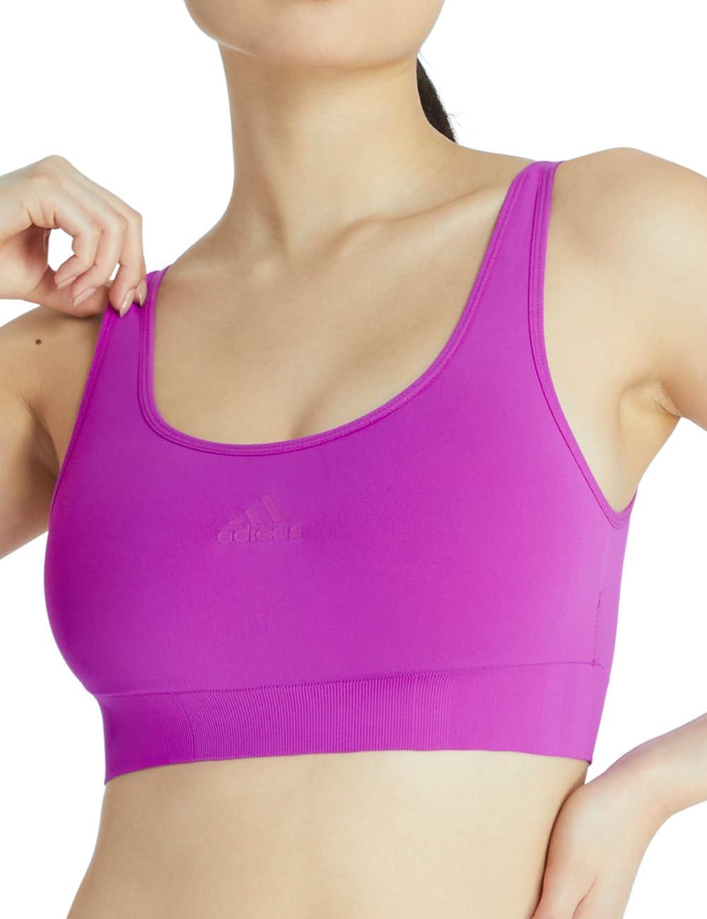imageAdidas Womens Micro 720 Seamless Scoop Lounge Bra with Removable CookiesLilac