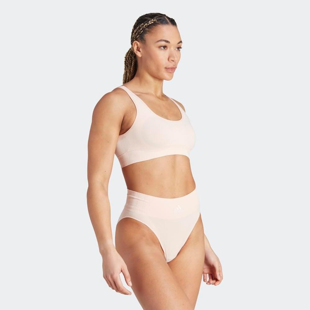 imageAdidas Womens Micro 720 Seamless Scoop Lounge Bra with Removable CookiesPeach Whip