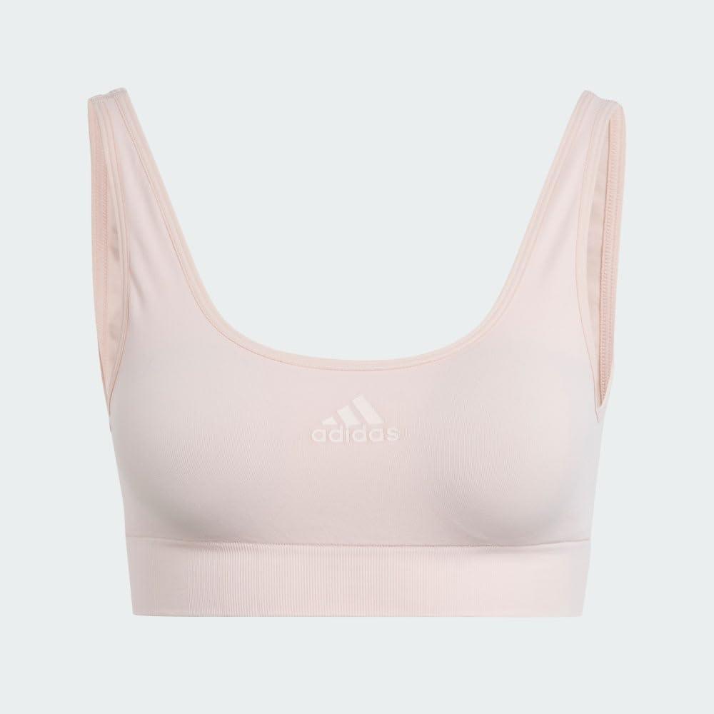 imageAdidas Womens Micro 720 Seamless Scoop Lounge Bra with Removable CookiesPeach Whip