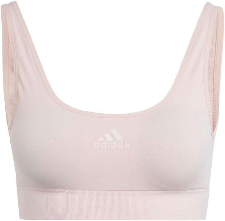 imageAdidas Womens Micro 720 Seamless Scoop Lounge Bra with Removable CookiesPeach Whip