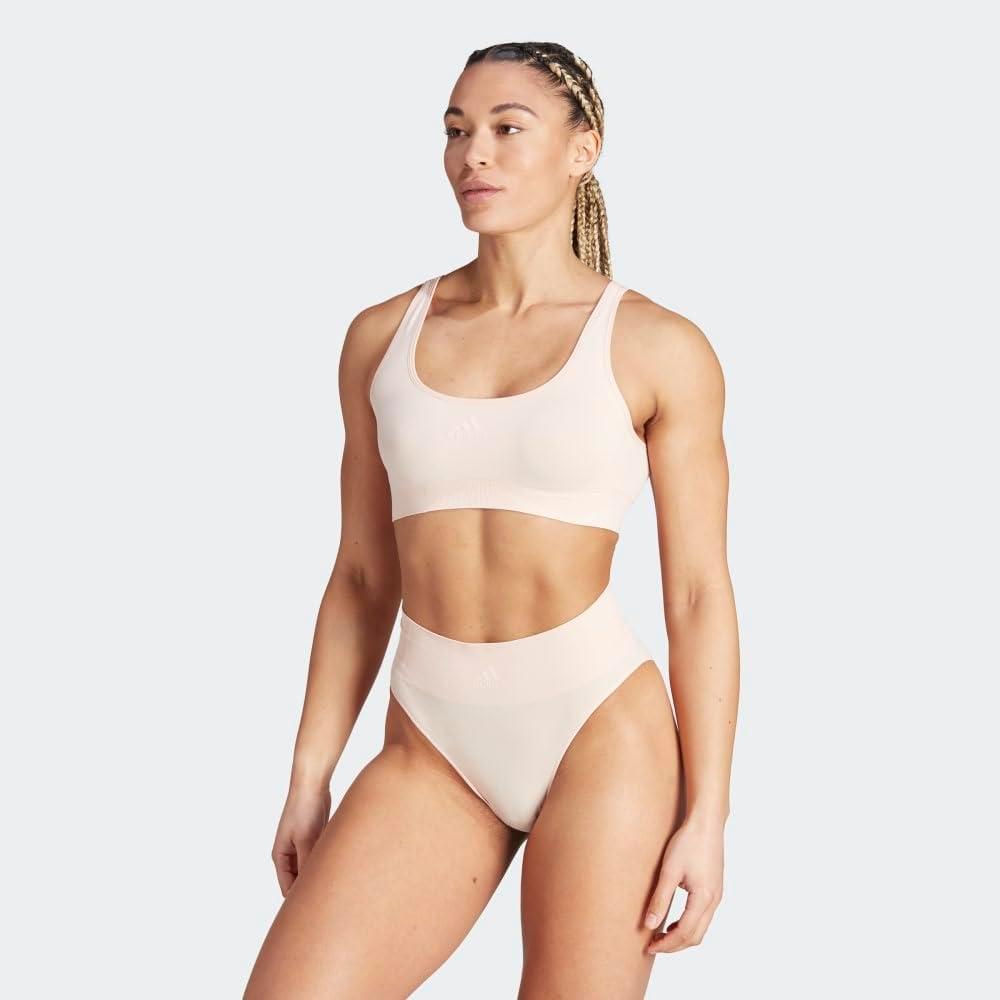 imageAdidas Womens Micro 720 Seamless Scoop Lounge Bra with Removable CookiesPeach Whip