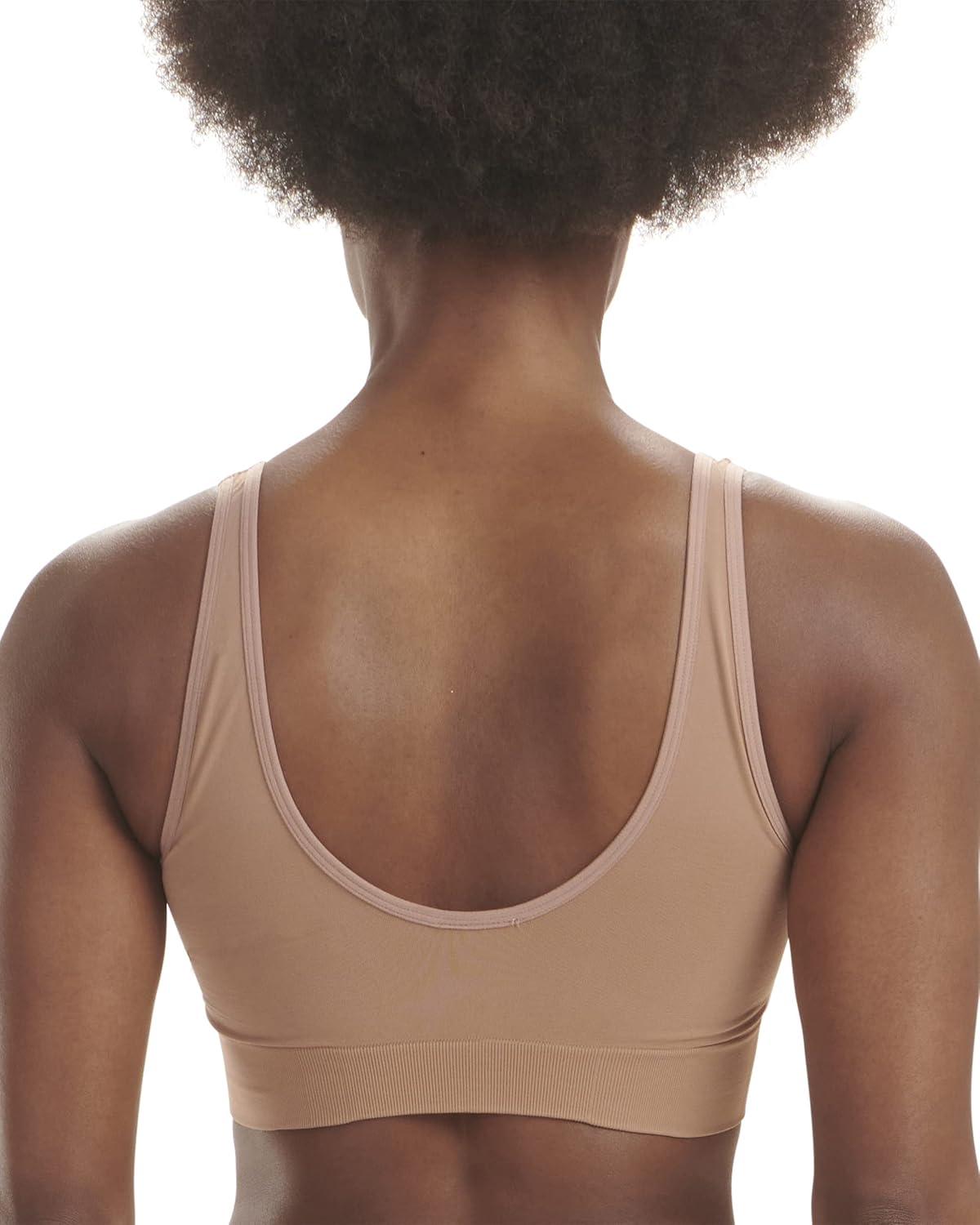 imageAdidas Womens Micro 720 Seamless Scoop Lounge Bra with Removable CookiesToasted Almond