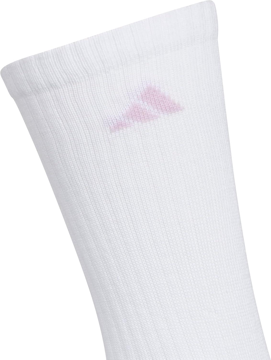 imageadidas Womens Athletic Cushioned Crew Socks 6Pack Durable MoistureWicking Cushioned Arch Support Socks for WomenWhiteClear Sky BlueBliss Lilac Purple