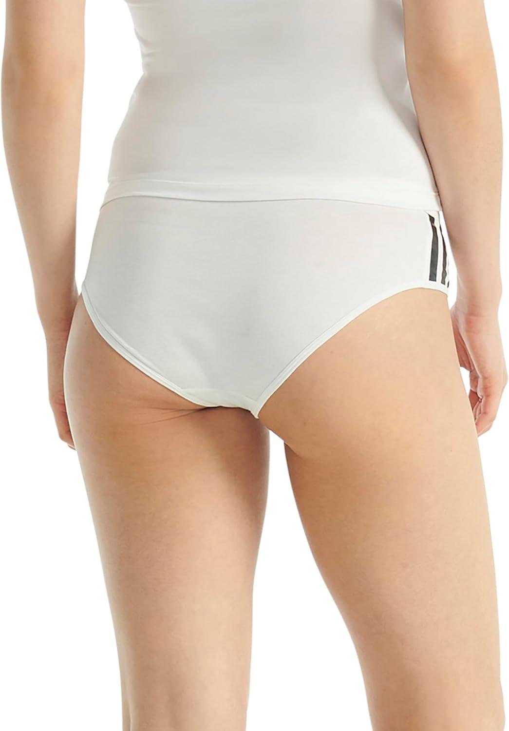 imageadidas womens 3 Stripes Active Essentials Cotton Hipster Underwear 2packWhiteWhite