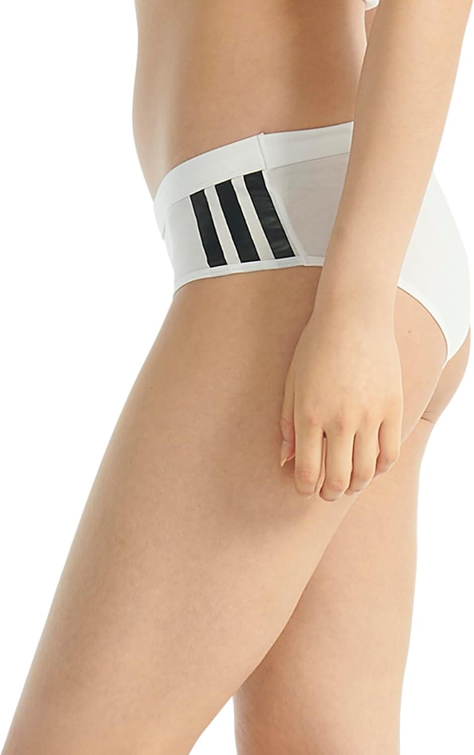 imageadidas womens 3 Stripes Active Essentials Cotton Hipster Underwear 2packWhiteWhite