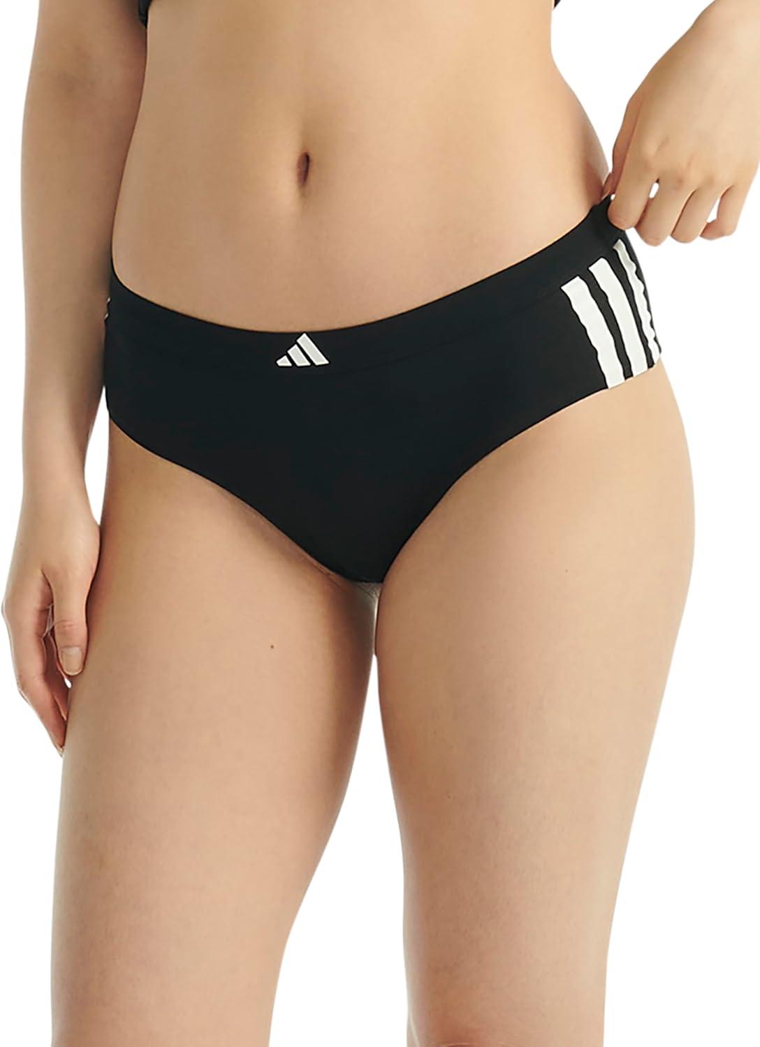 imageadidas womens 3 Stripes Active Essentials Cotton Hipster UnderwearBlack