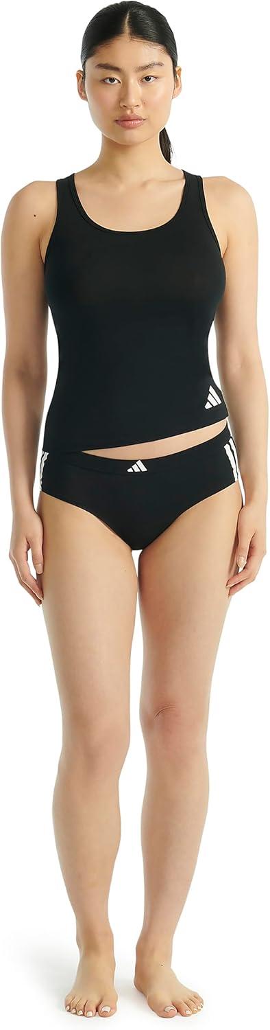 imageadidas womens 3 Stripes Active Essentials Cotton Hipster UnderwearBlack