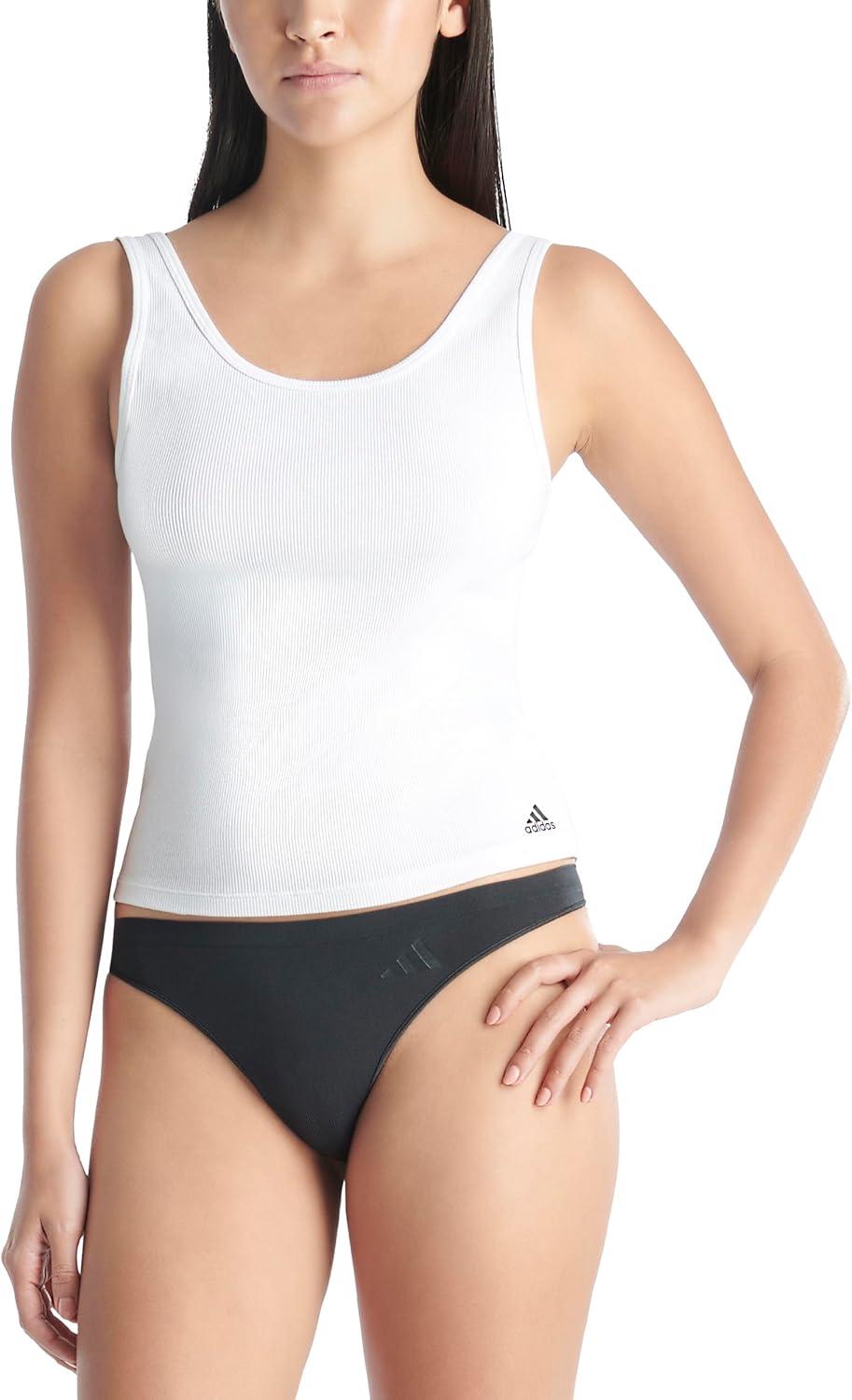 imageadidas womens Active Seamless Ultimate Stretch Thong Underwear 6packBlackClear Pink