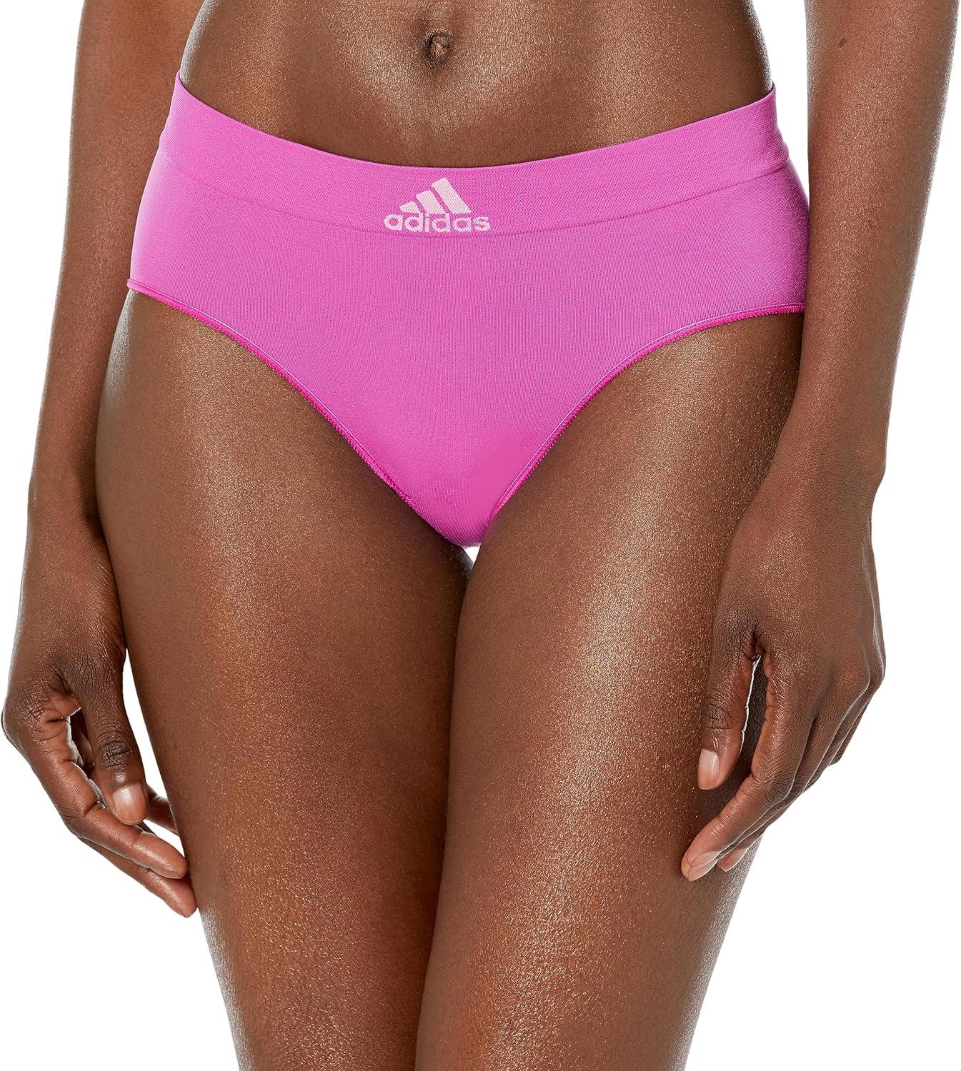imageadidas womens Seamless Brief Panties 3packBlack With StripesPeach WhipSemi Lucid Fuchsia