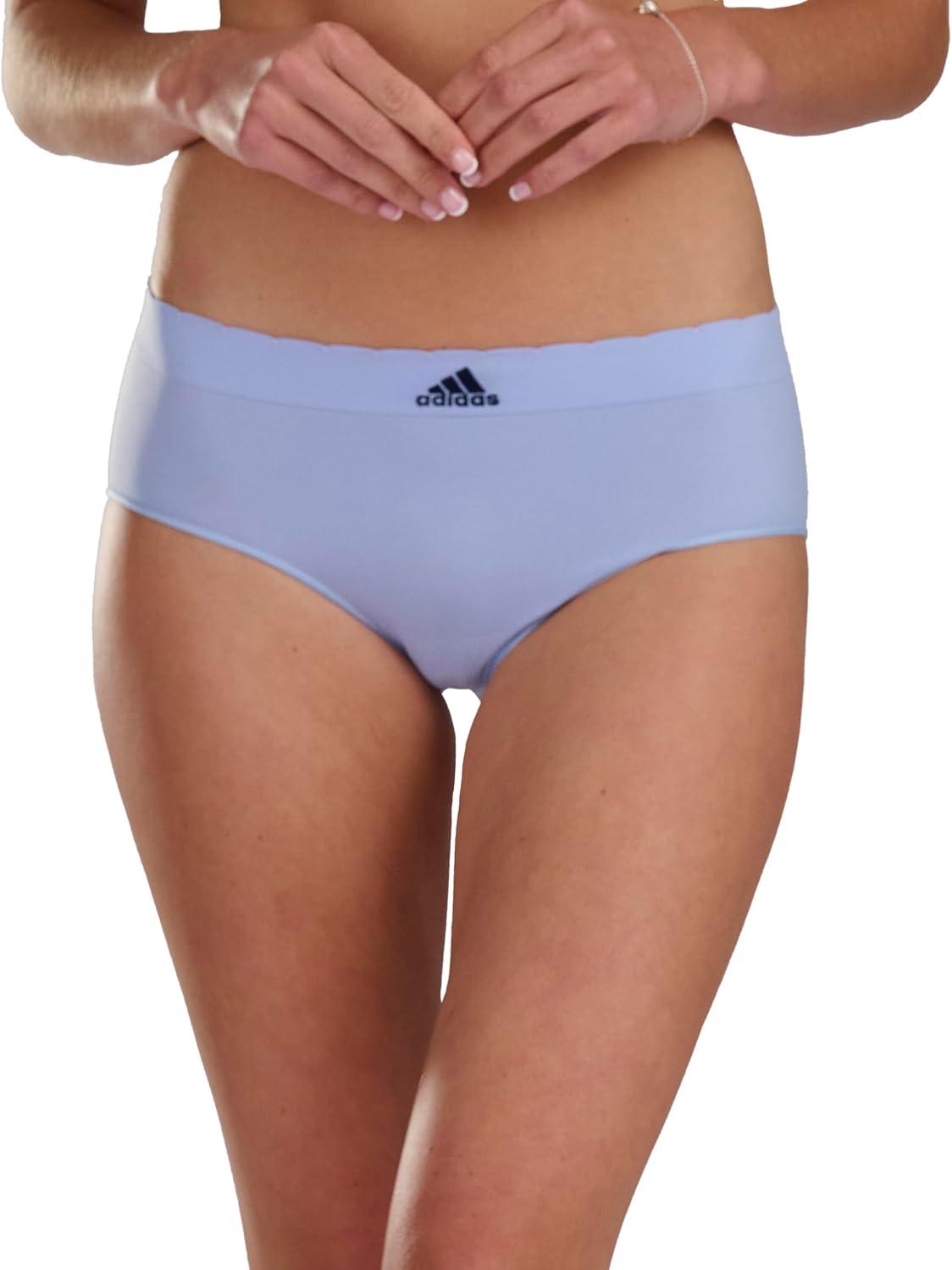 imageadidas womens Seamless Brief Panties 3packBlue Dawn ScallopHeather GreyLinen Green